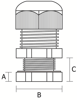 IP68 Nylon Cable Gland Schematic